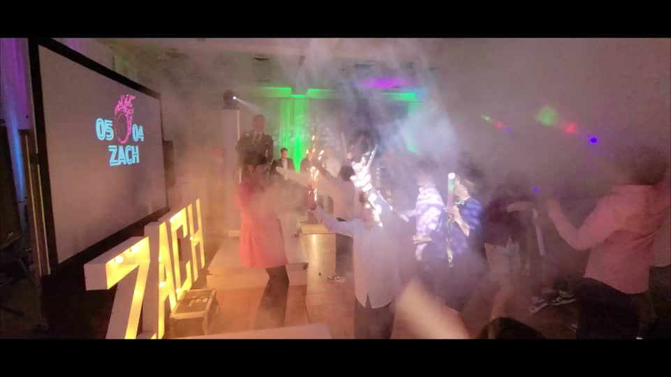 CO2 cool burst on a Mitzvah dance floor