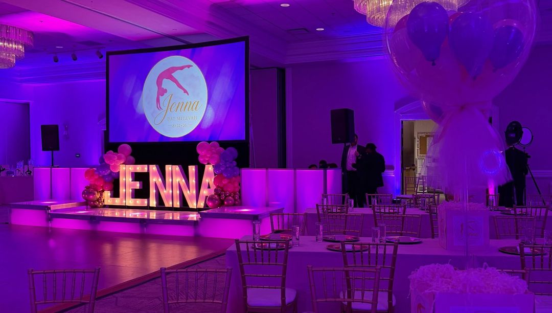 Bat Mitzvah at Charlotte Marriott City Center: ATG DJ, lighting, dance boxes and screen