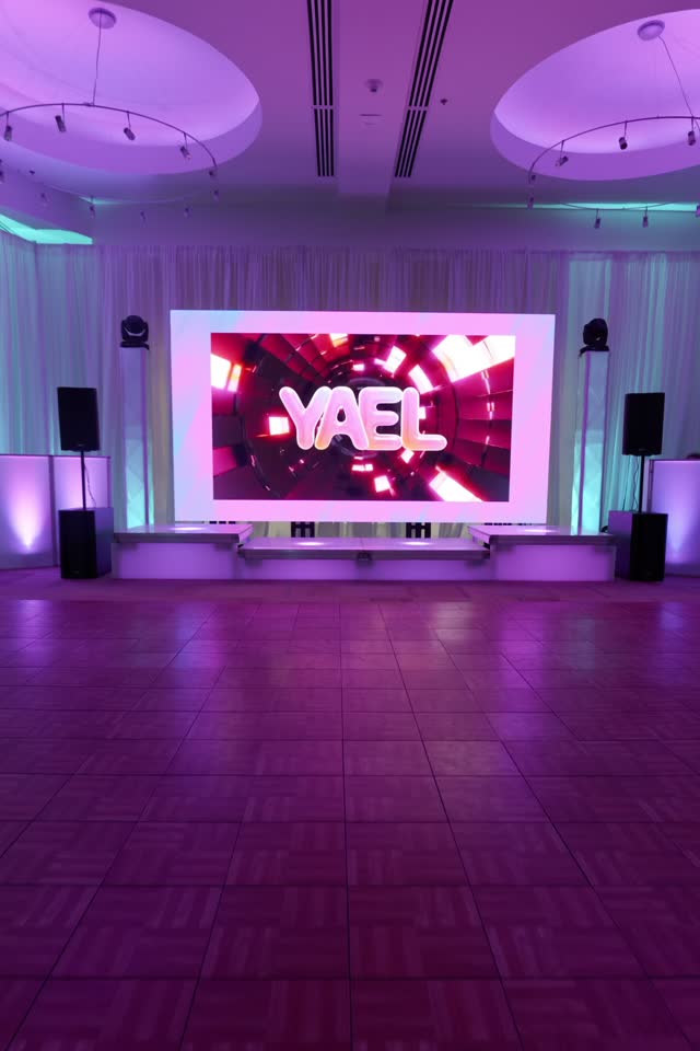 Outdoor LED video columns, plus LED walls at Mitzvahs and parties