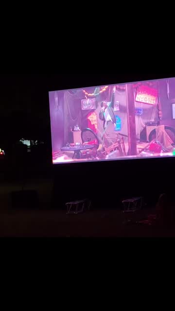 Outdoor movie on an LED video wall at Trump National