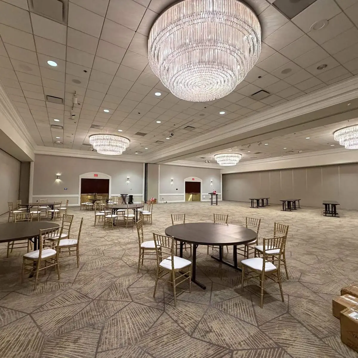 Before: the empty ballroom at Charlotte Marriott City Center, before setup