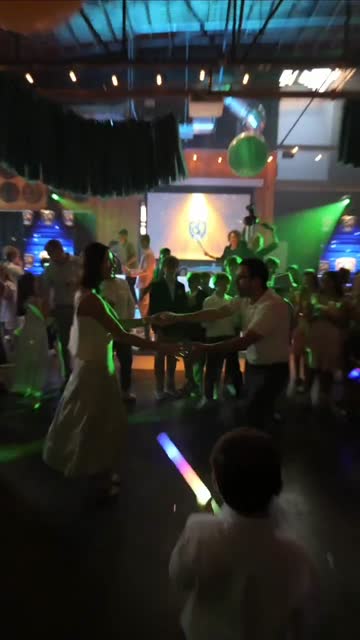 Bar Mitzvah with the hora, lights and video wall
