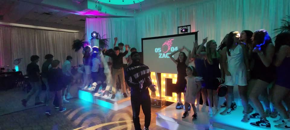 LED dance boxes at a Mitzvah