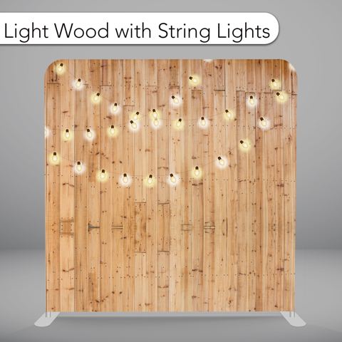 Light Wood With String Lights backdrop