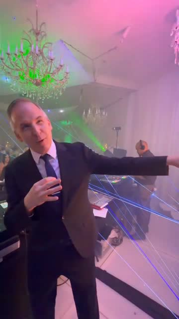 Club-style wedding reception: CO2, lasers, video wall