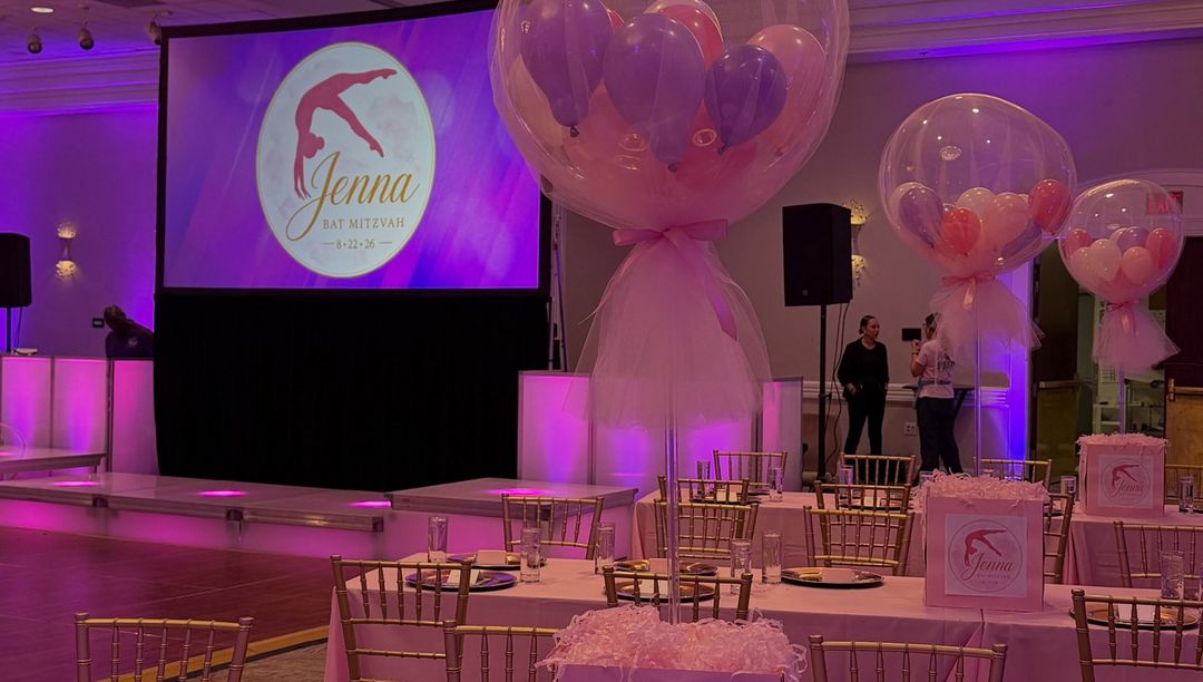 Bat Mitzvah at Charlotte Marriott City Center: ATG DJ, lighting, dance boxes and screen